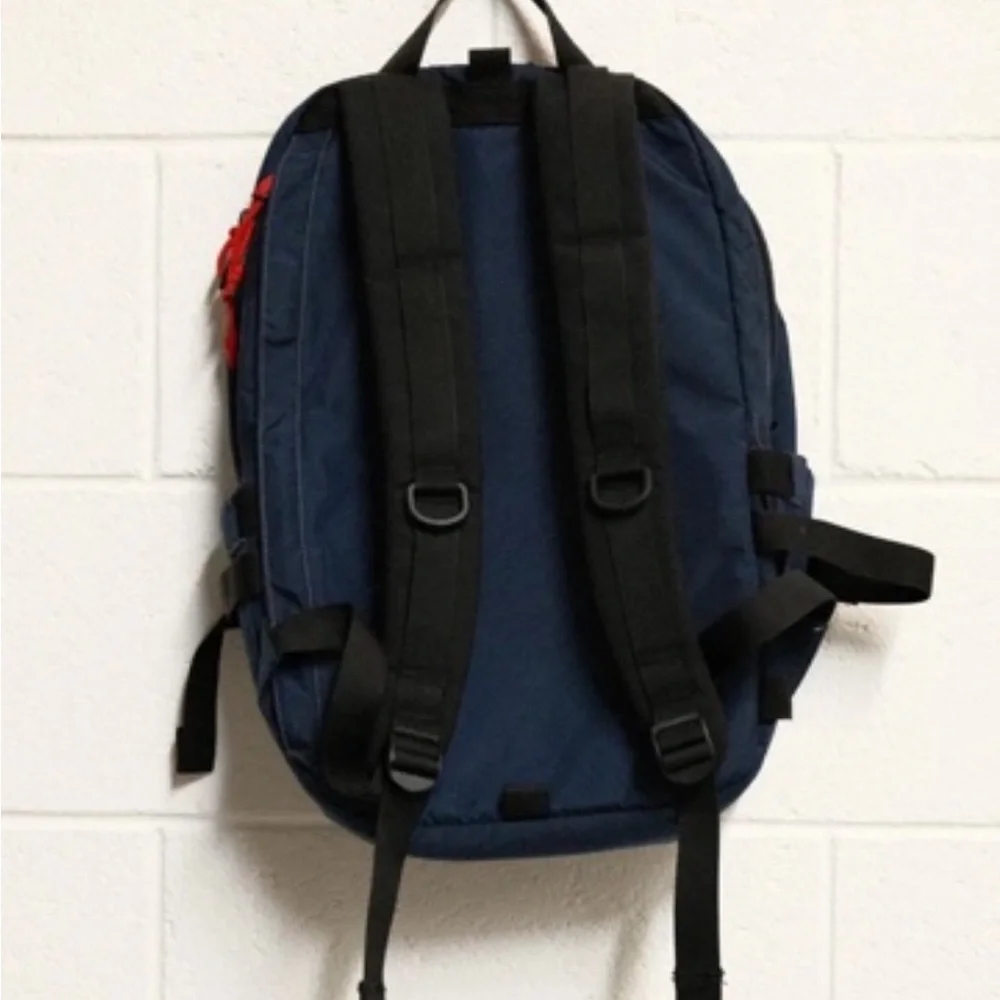 Topo Designs Navy Backpack with Red Zipper Accents